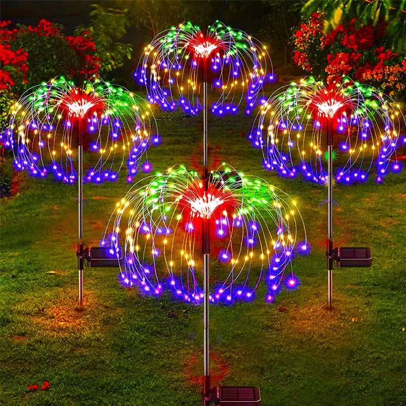 TSUN: Decorative 4 Light Mode Solar Powered LED Firework/Fairy Lights: