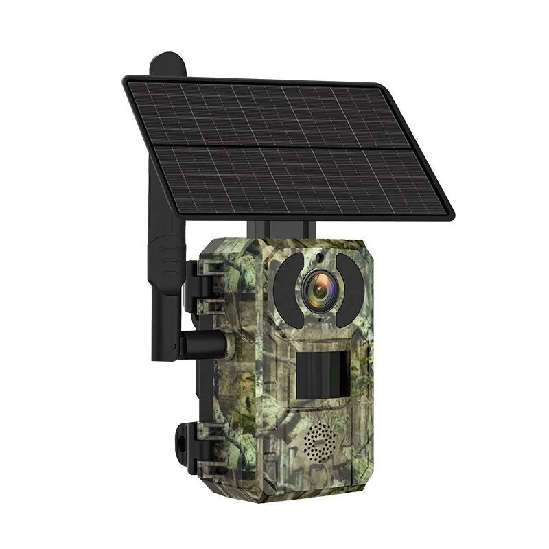 SHIHUA Te’an: Camouflaged Outdoor Solar-Powered  4G Infrared HD Hunting /Security Camera with 4W Solar Panel