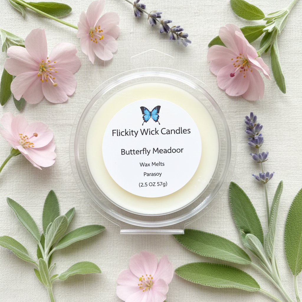 Butterfly Morning wax melt by Flickity Wick Candles