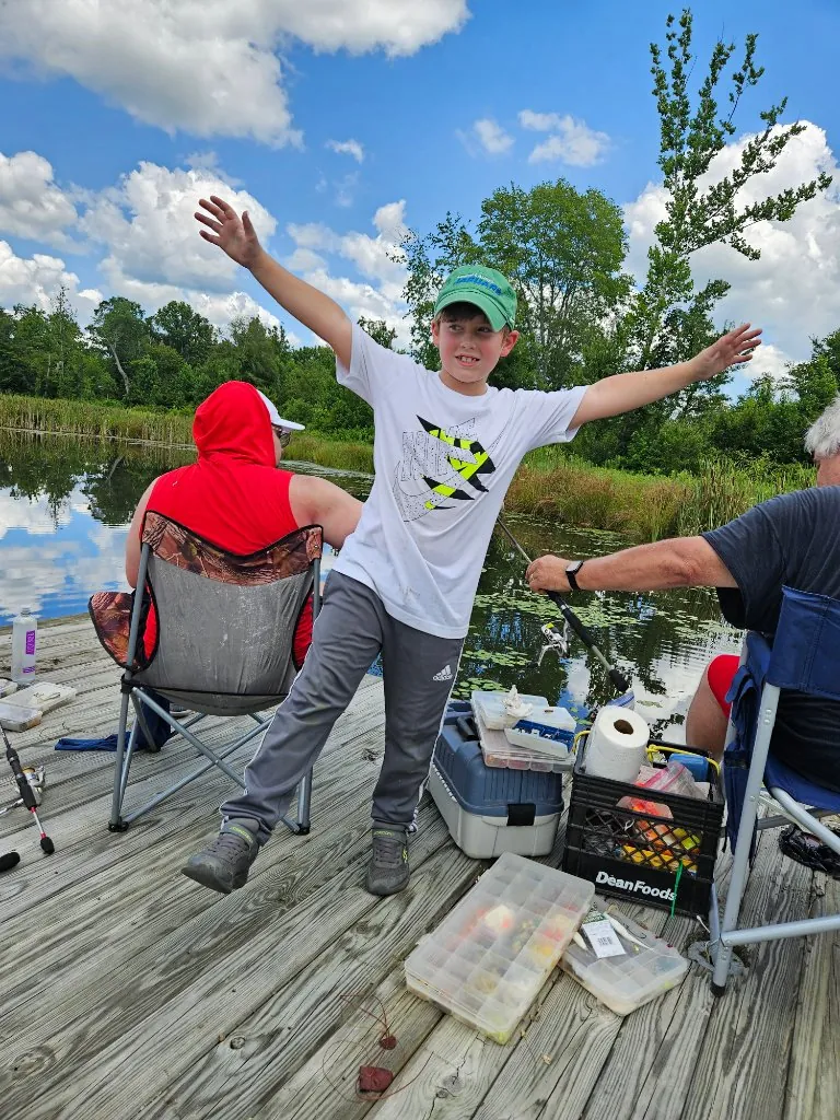 Fishing on a dock