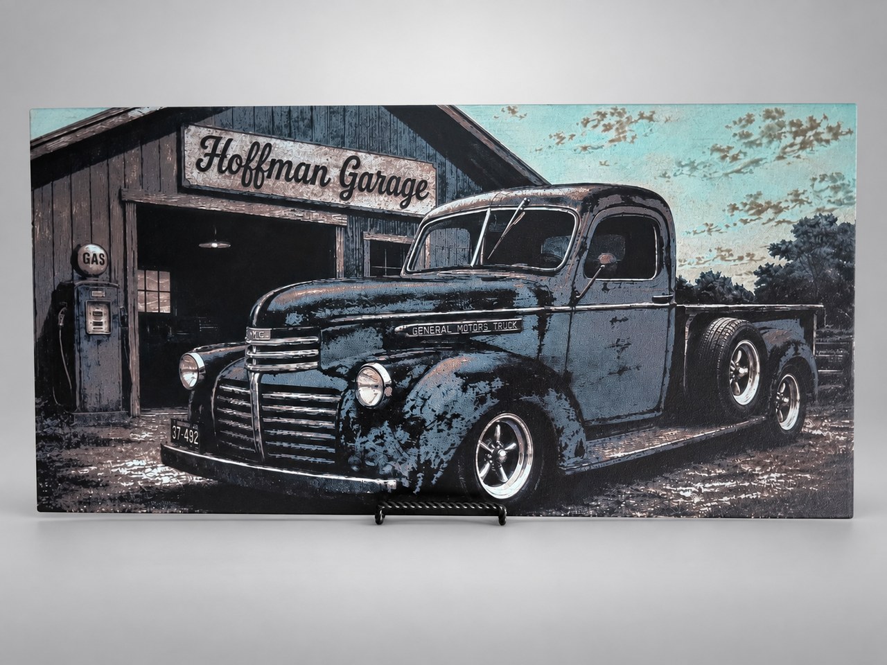 Custom Hoffman Garage truck engraving