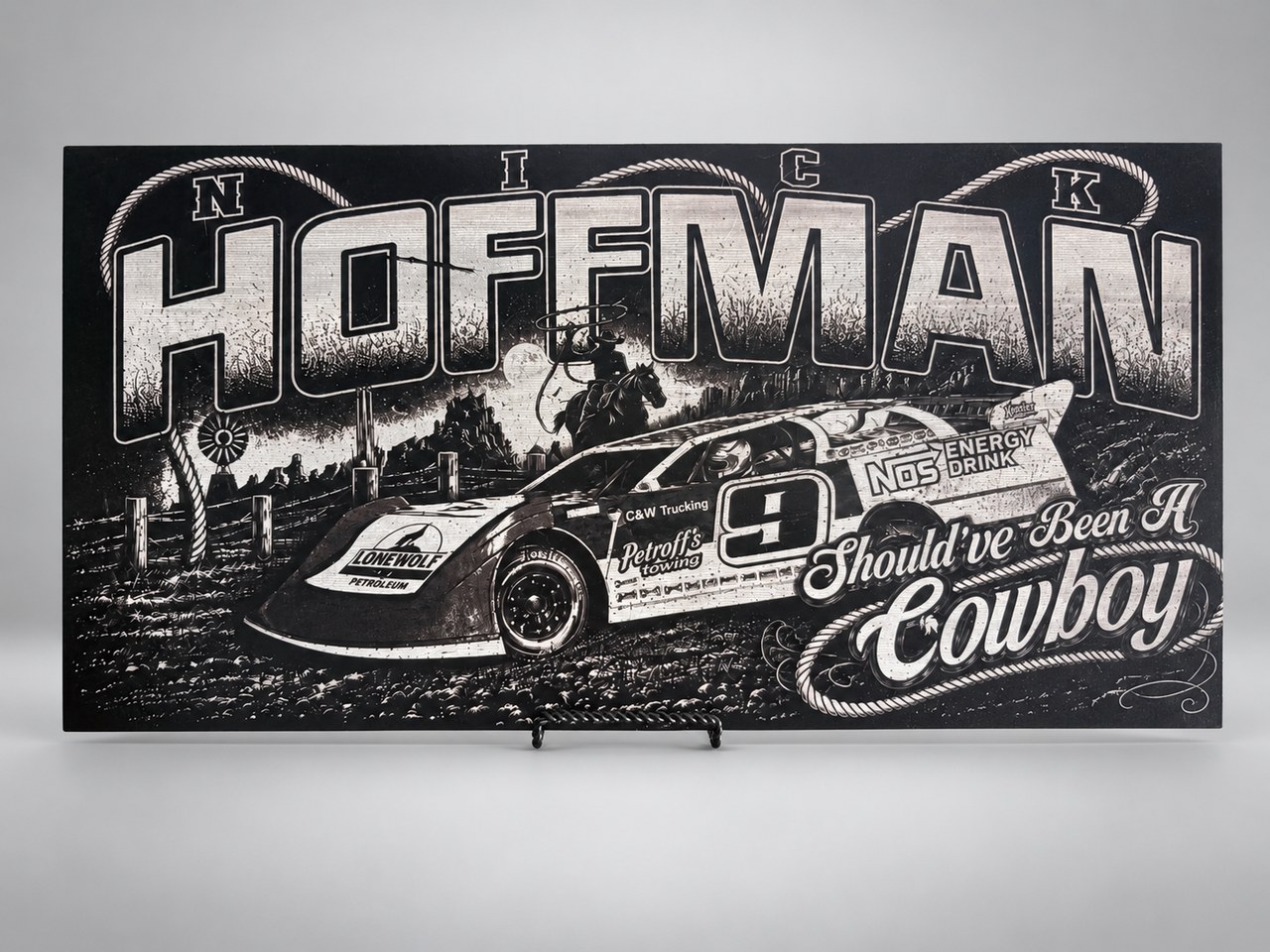 Nick Hoffman custom race car engraving