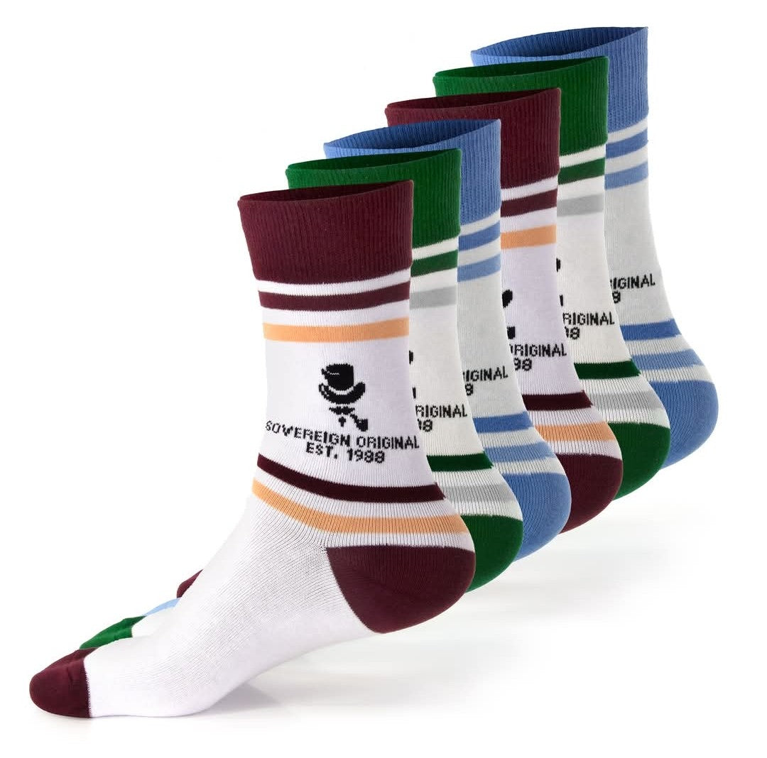 Sovereign Original Heritage 3-Pack of striped crew socks