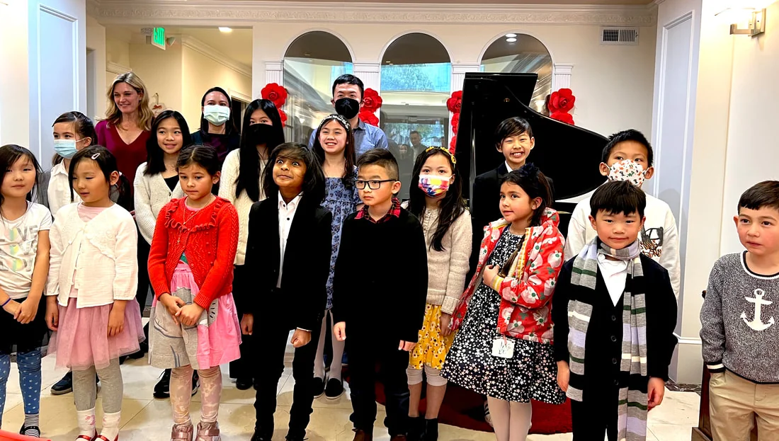 young students preparing to perform together at a recital