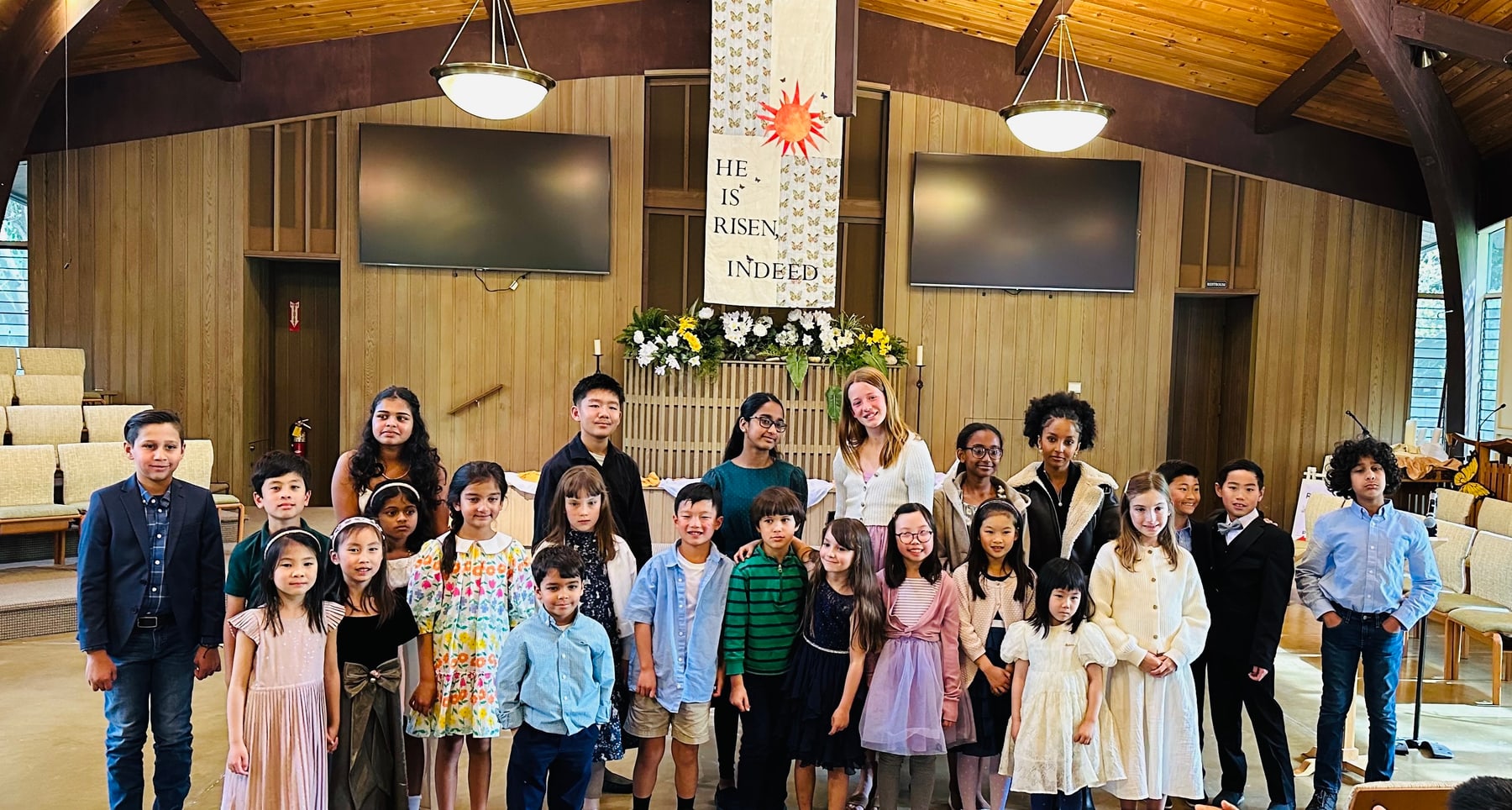 Students and teachers celebrating a recital