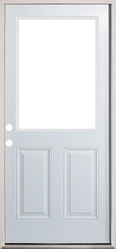 Discount fiberglass entry door with built-in blinds