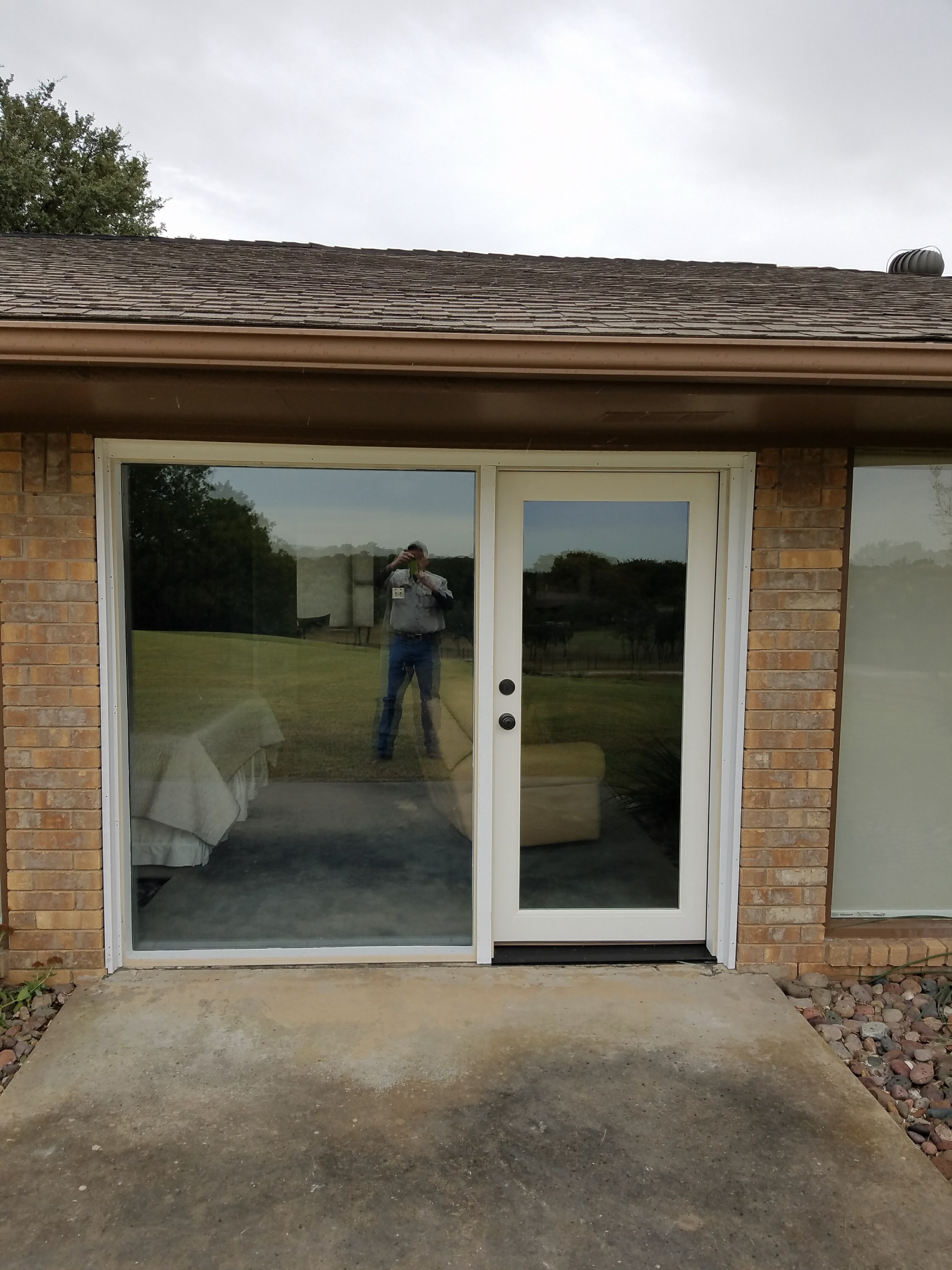 Finished sliding glass patio door