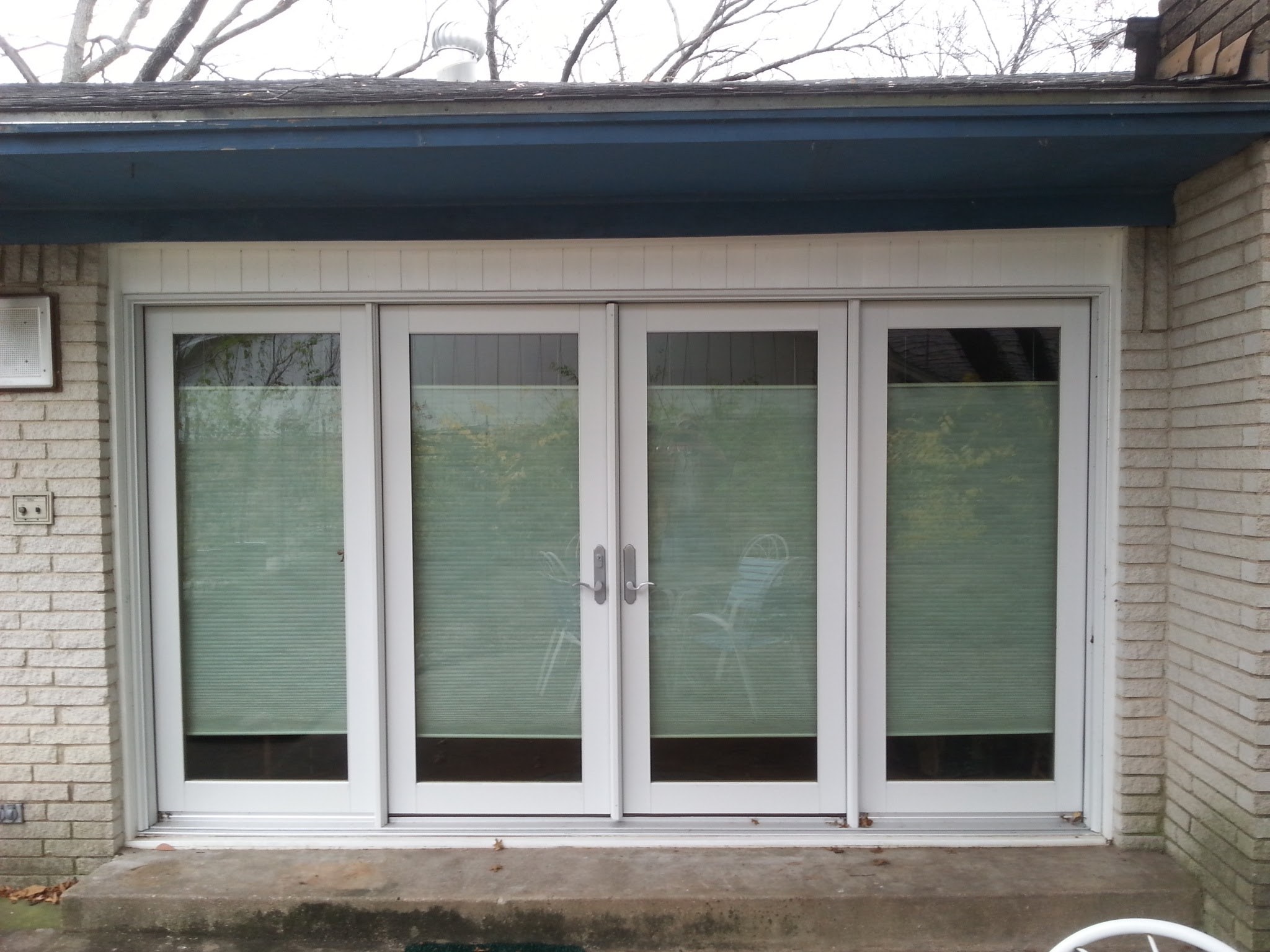 White sliding patio doors