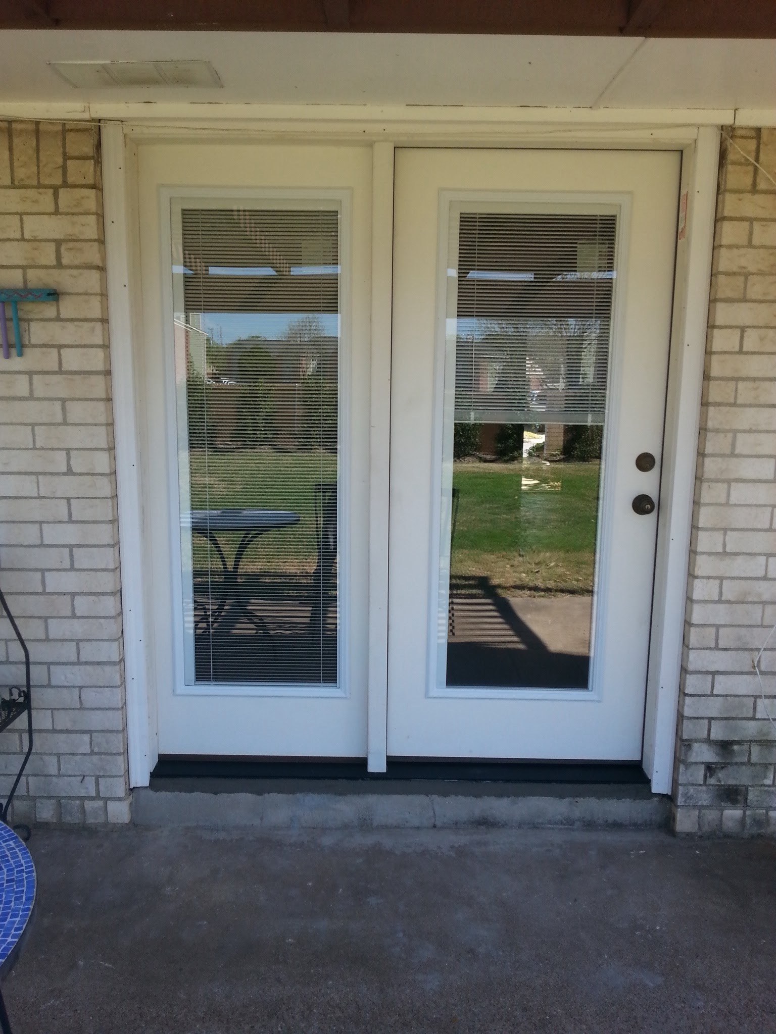 Finished white French patio doors