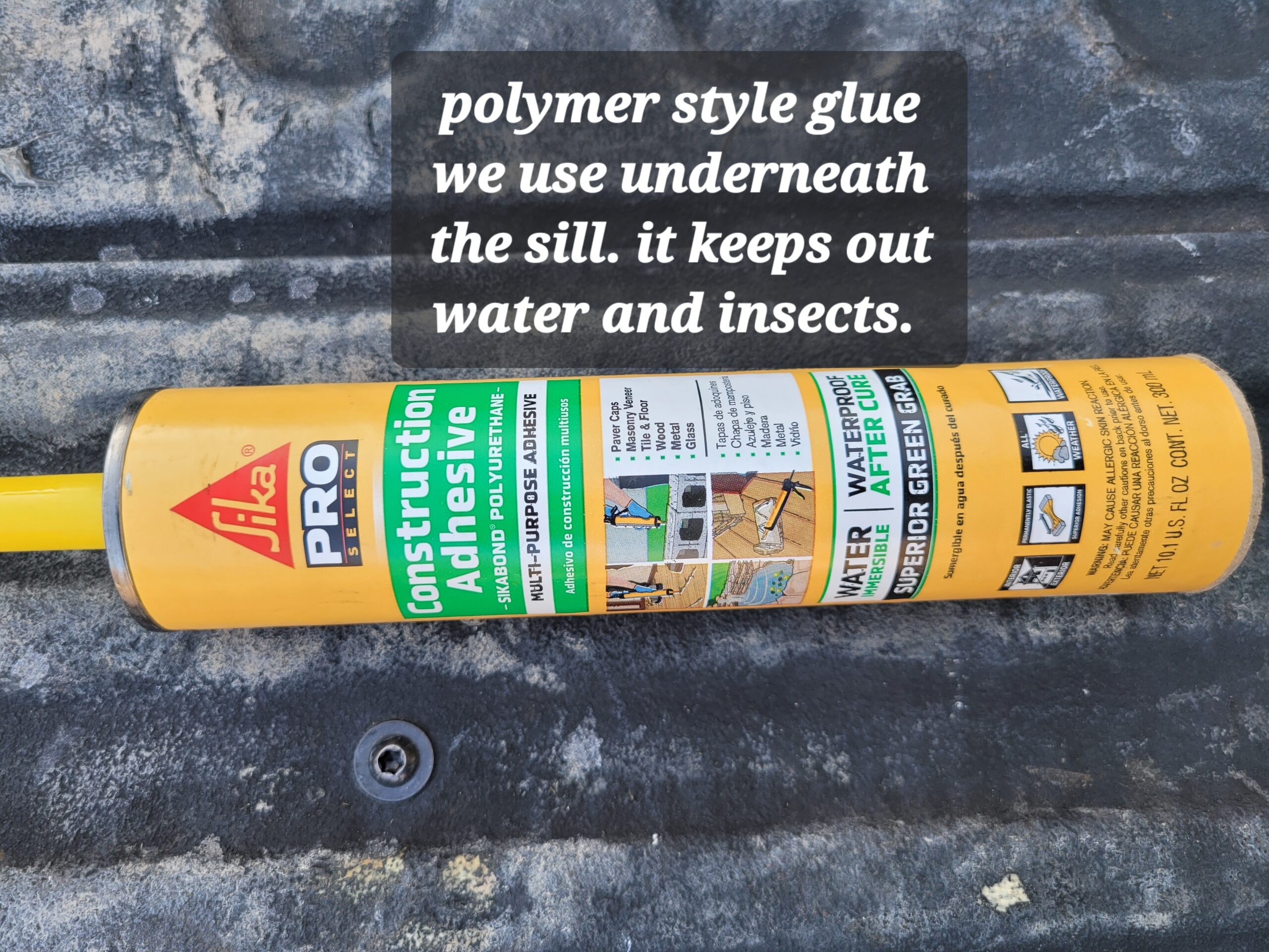Sealant used to protect a door threshold