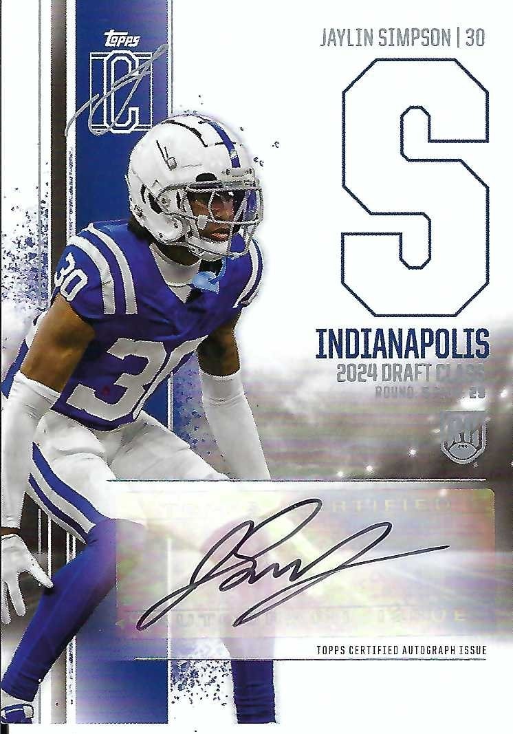 Signed item for Autograph #101 – Jaylin Simpson – Indianapolis Colts – NFL