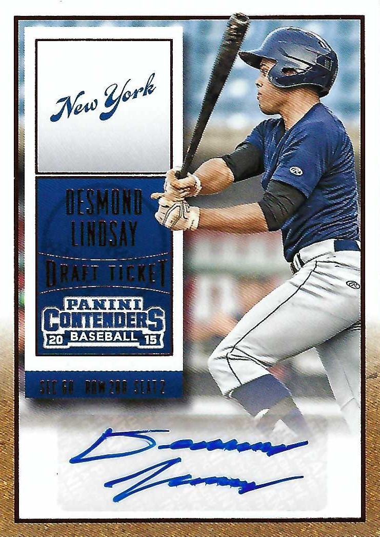 Signed item for Autograph #126 – Desmond Lindsay – MiLB