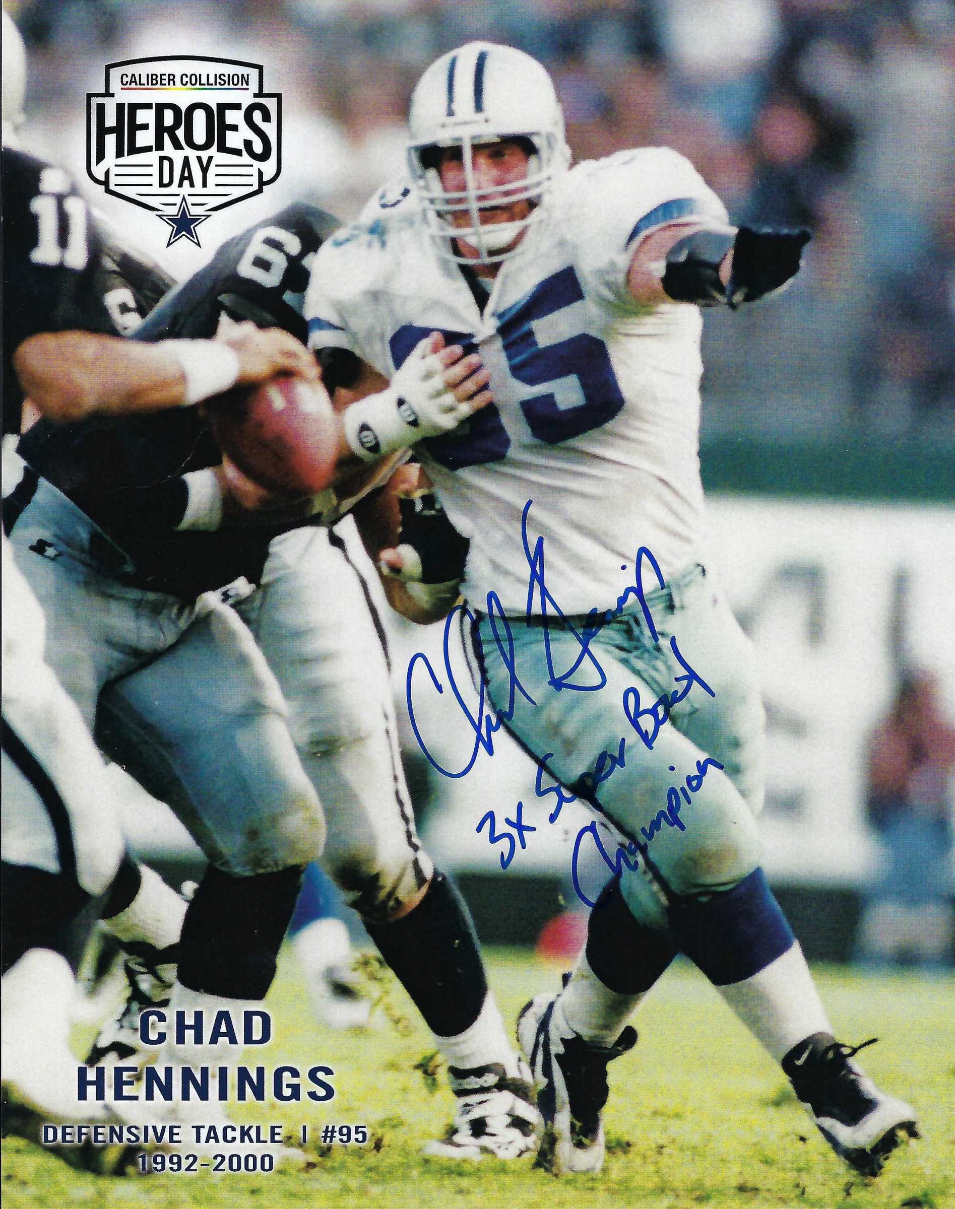 Signed item for Autograph #133 – Chad Henning – Dallas Cowboys – NFL