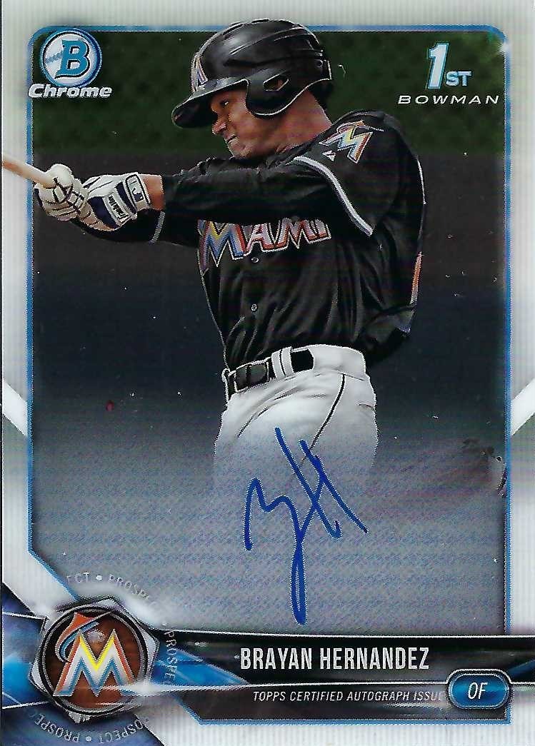 Signed item for Autograph #143 – Brayan Hernandez – Miami Marlins – MLB