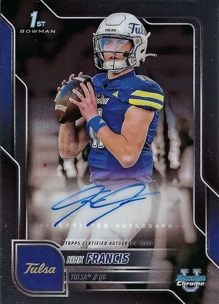 Signed item for Autograph #210 – Kirk Francis – University of Tulsa – NCAA
