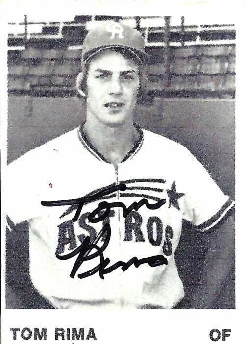 Signed item for Autograph #243 & 244 – Tom Rima – Cedar Rapids Astros – MiLB