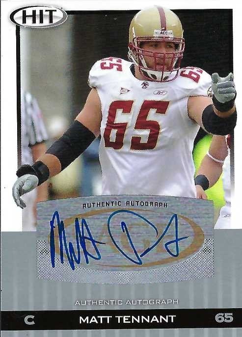 Signed item for Autograph #249 – Matt Tennant – Boston College – NCAA