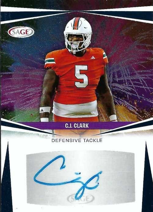 Signed item for Autograph #253 – C.J. Clark – University of Miami – NCAA