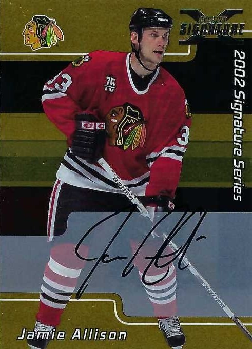 Signed item for Autograph #308 – Jamie Allison – Chicago Blackhawks – NHL