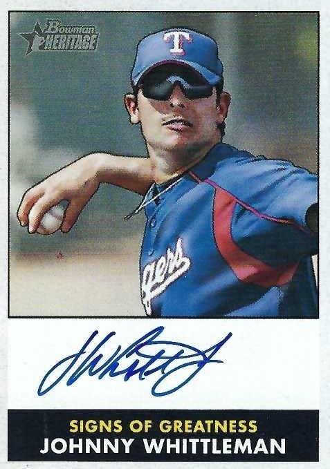 Signed item for Autograph #314 – Johnny Whittleman – Texas Rangers – MiLB