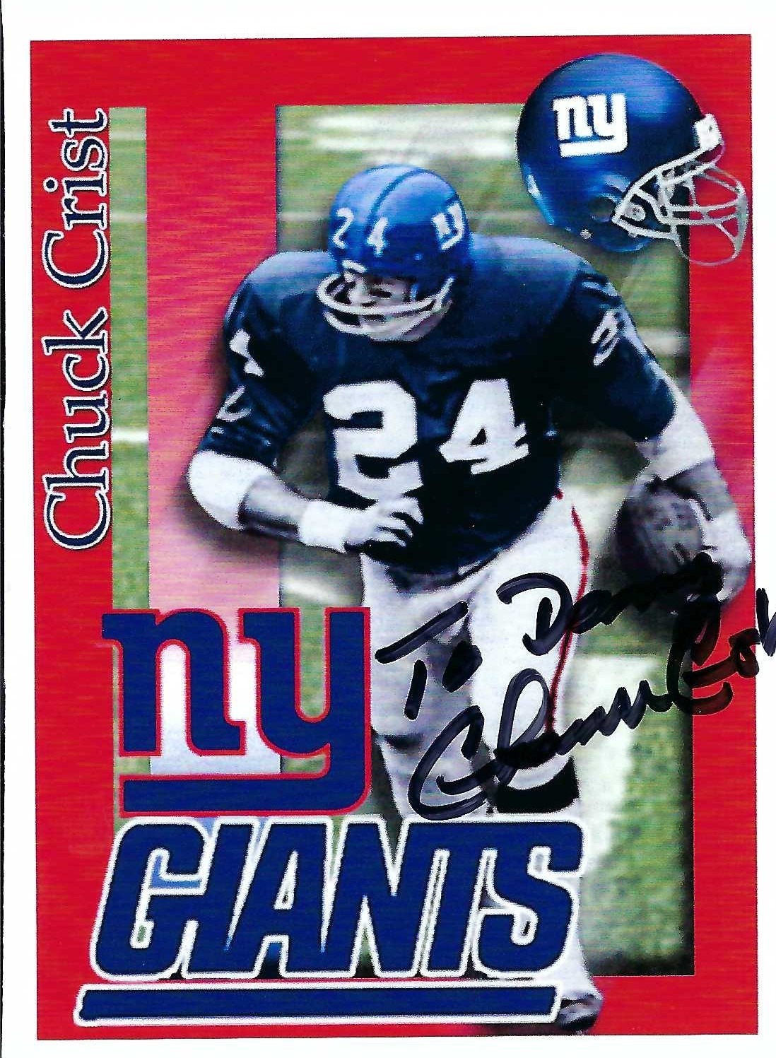 Signed item for Autograph #324 – Chuck Crist – New York Giants – NFL