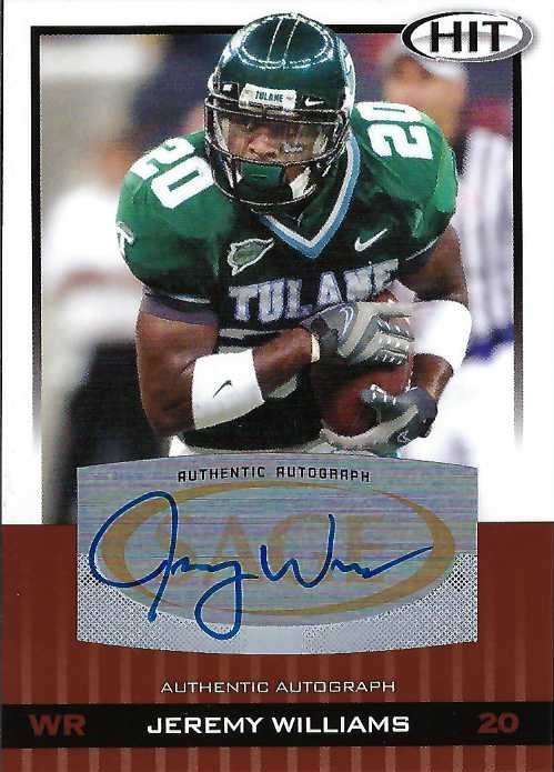 Signed item for Autograph #331 – Jeremy Williams – Tulane University – NCAA