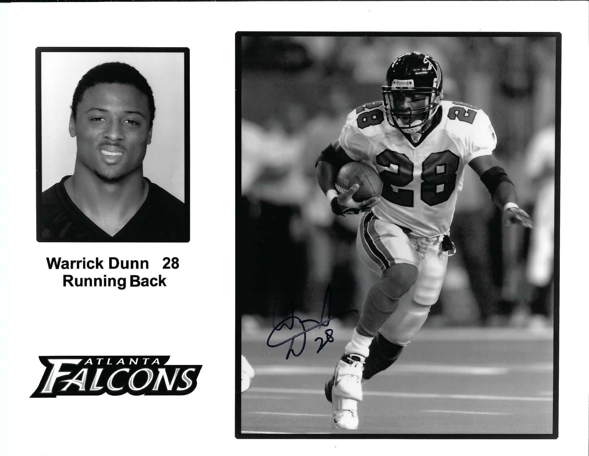 Signed item for Autograph #338 – Warrick Dunn – Atlanta Falcons – NFL