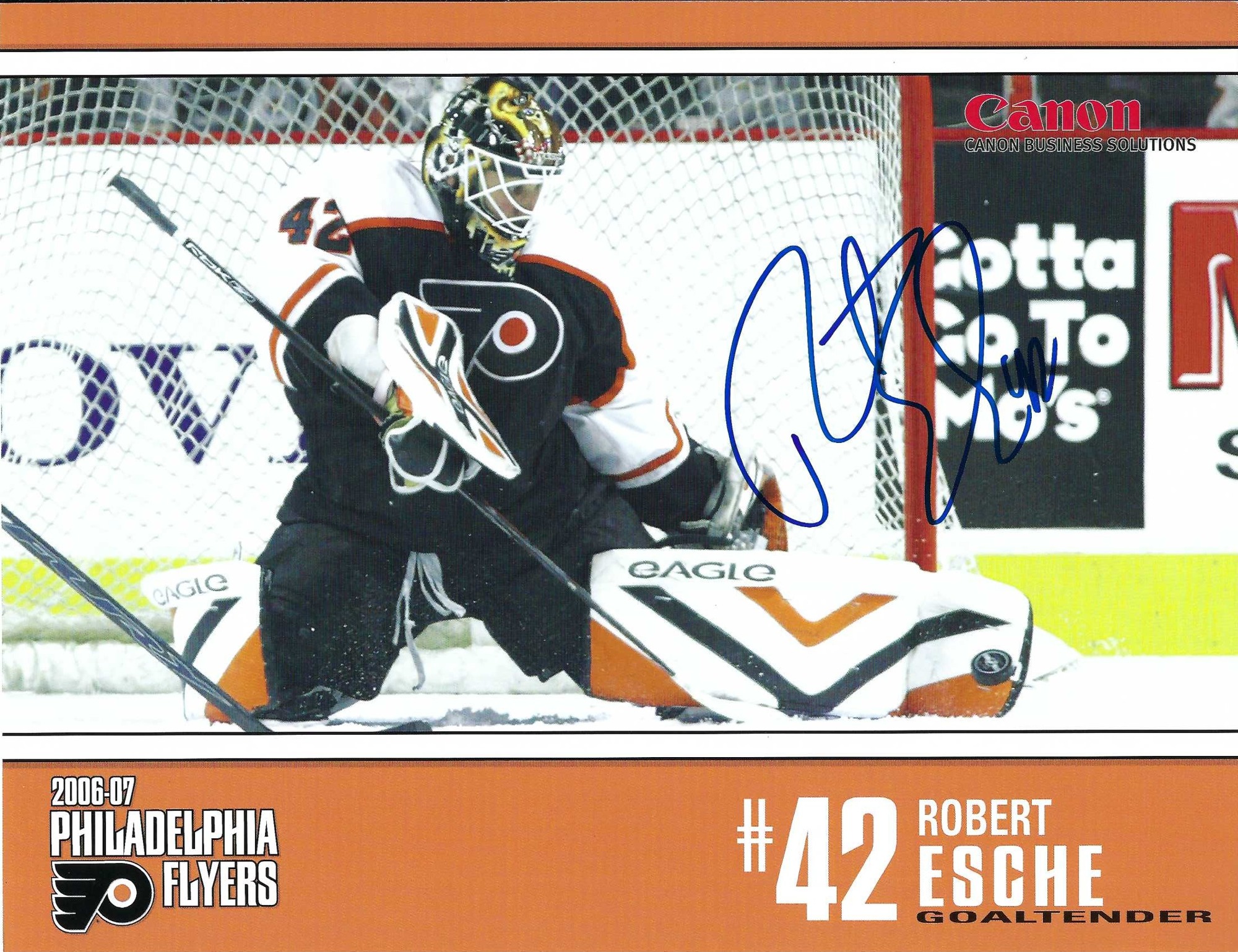 Signed item for Autograph #357 – Robert Esche – Philadelphia Flyers – NHL