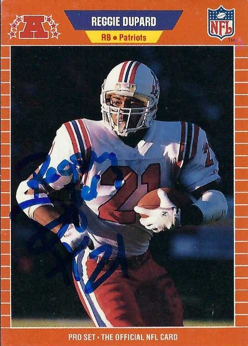 Signed item for Autograph #386 – Reggie Dupard – New England Patriots – NFL
