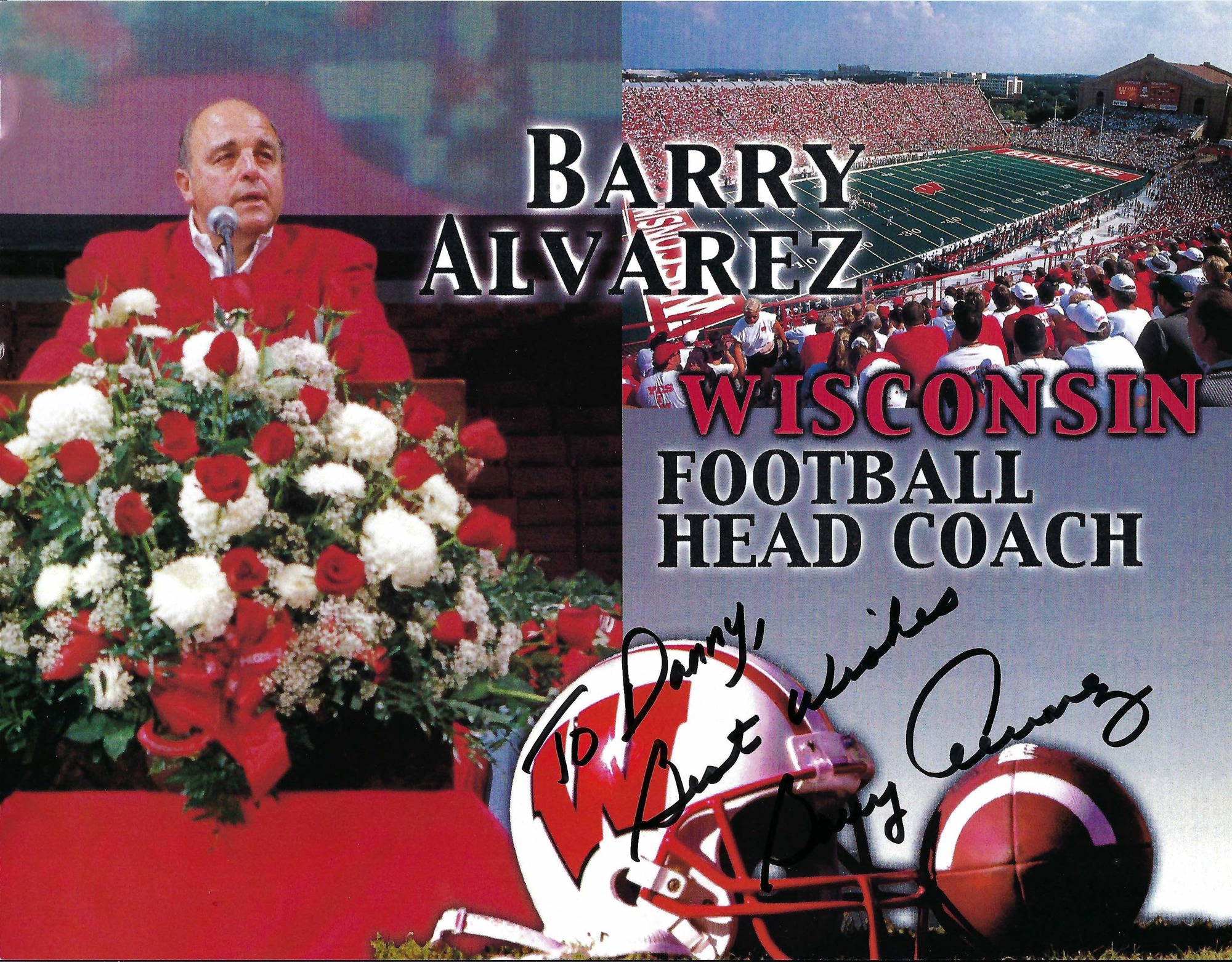 Signed item for Autograph #70 – Coach Barry Alvarez – Wisconsin Badgers – NCAA