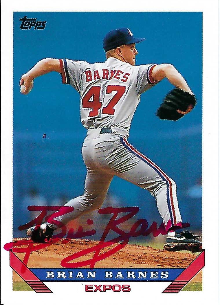 Signed item for Autograph #86 – Brian Barnes – Montreal Expos – MLB