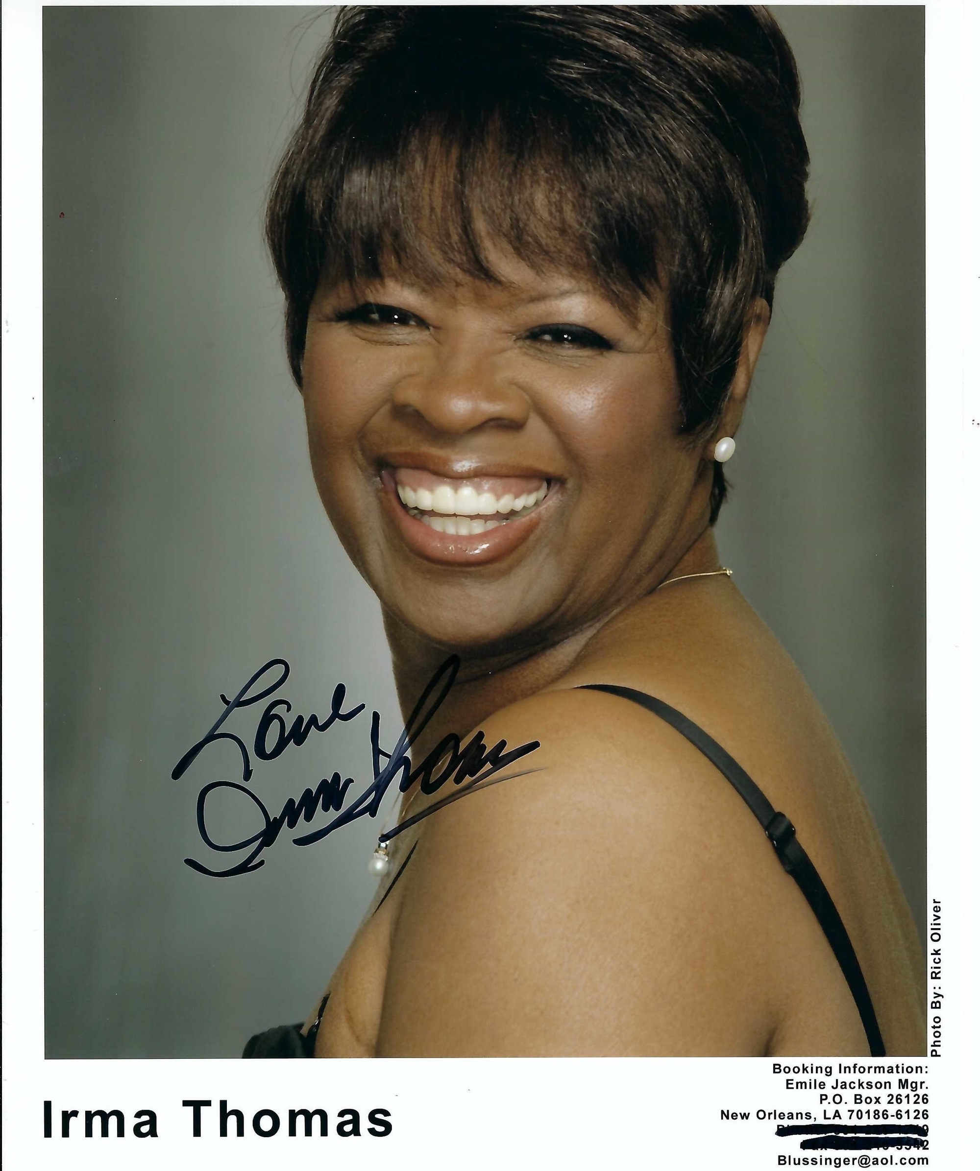 Signed item for Autographs #160 & 161 – Irma Thomas – Singer