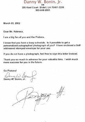 Signed item for Autographs #19 & 20 – Zeljko Rebraca – Detroit Pistons – NBA