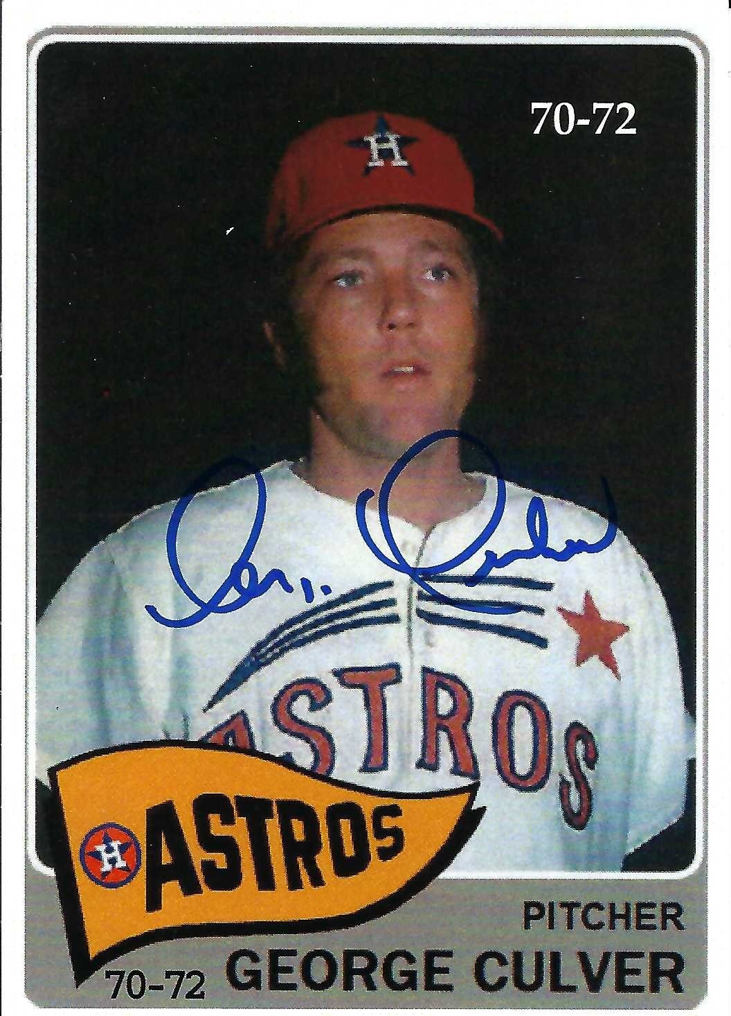 Signed item for Autographs #197, 198 & 199 – George Culver – Houston Astros & Los Angeles Dodgers – MLB