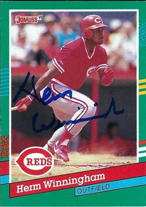Signed item for Autographs #267, 268, 269 & 270 – Herm Winningham – MLB