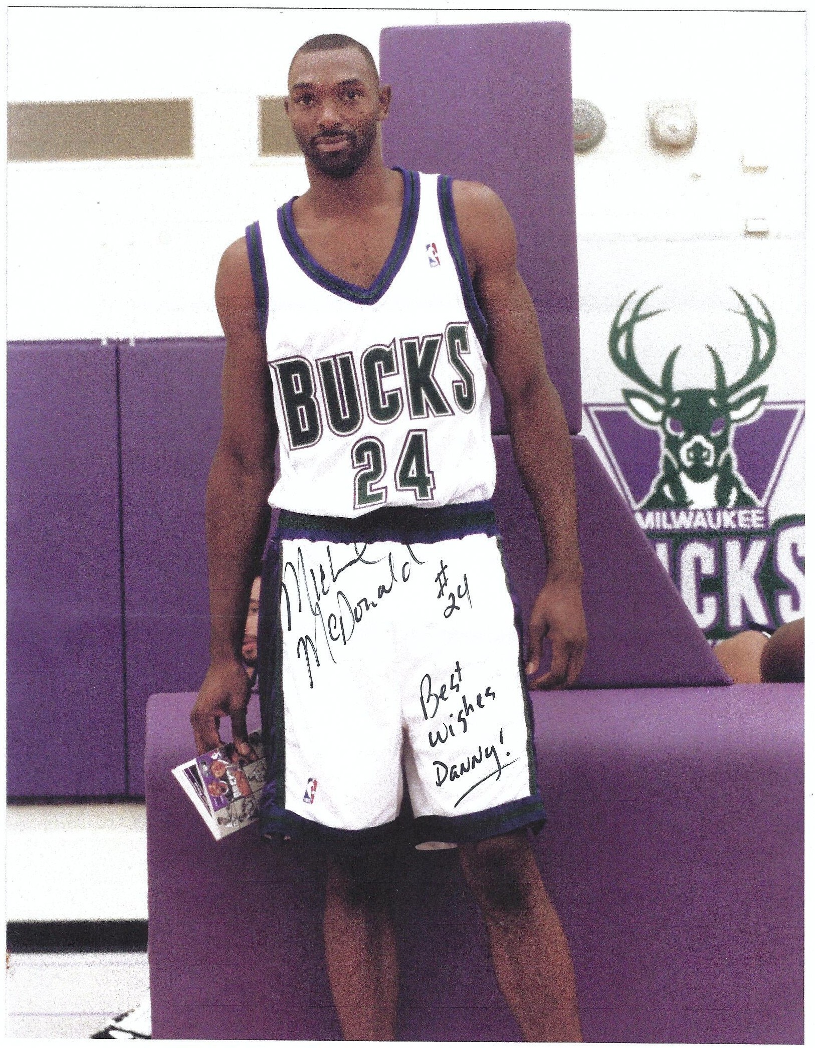 Signed item for Autographs #359 & 360 – Michael McDonald – Milwaukee Bucks – NBA