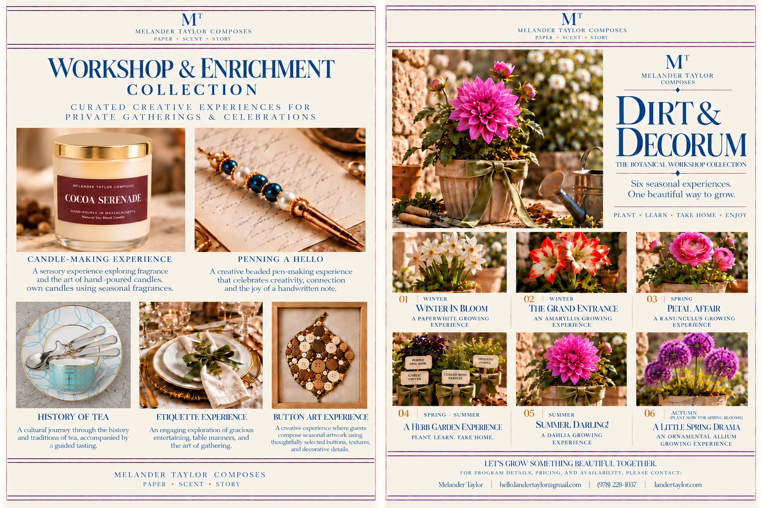 Melander Taylor enrichment experiences flyer
