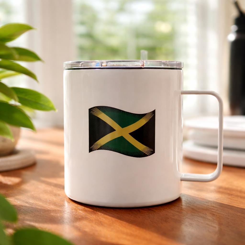 Jamaica Flag Double Insulated 12 oz Mug