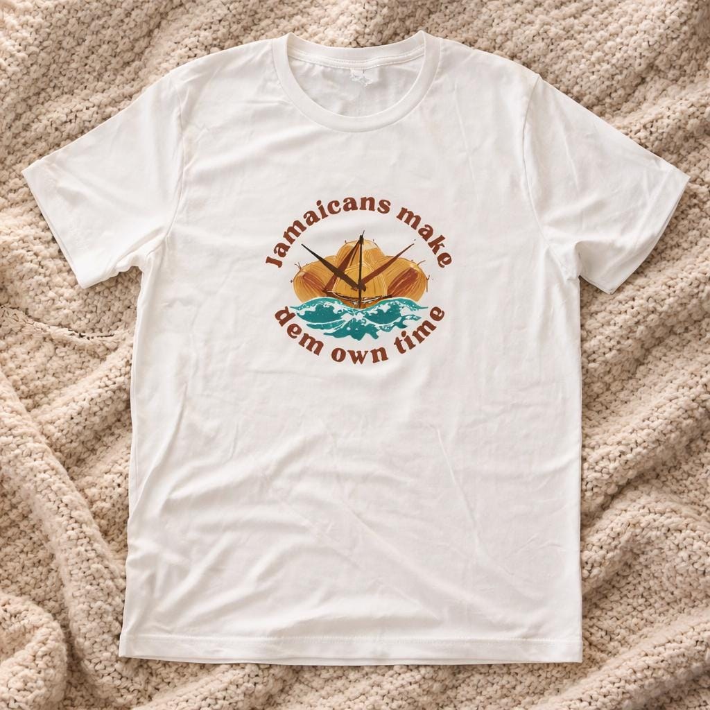 Jamaica Shirt, Time Shirt, Coconut Clock Design, Caribbean Vacation Top, view 5