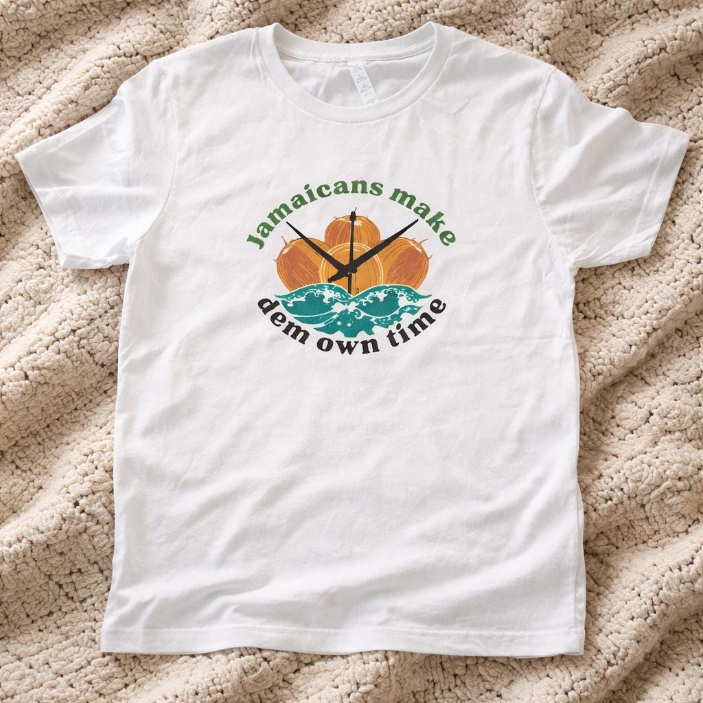Jamaica Shirt, Time Shirt, Coconut Clock Design, Caribbean Vacation Top, view 6