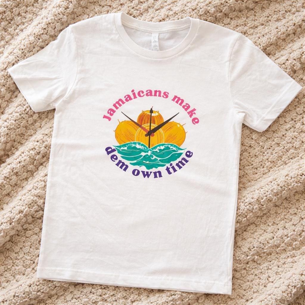 Jamaica Shirt, Time Shirt, Coconut Clock Design, Caribbean Vacation Top, view 7