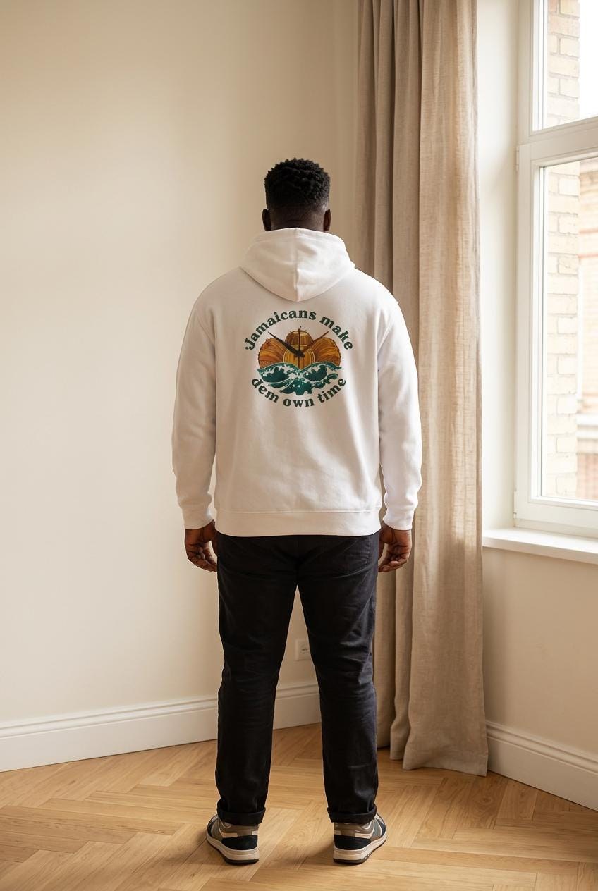 Jamaican Hoodie, Jamaican Graphic Art Hooded Sweatshirt, Jamaica Vacation Pullover, Caribbean Travel Gift Souvenir, view 4