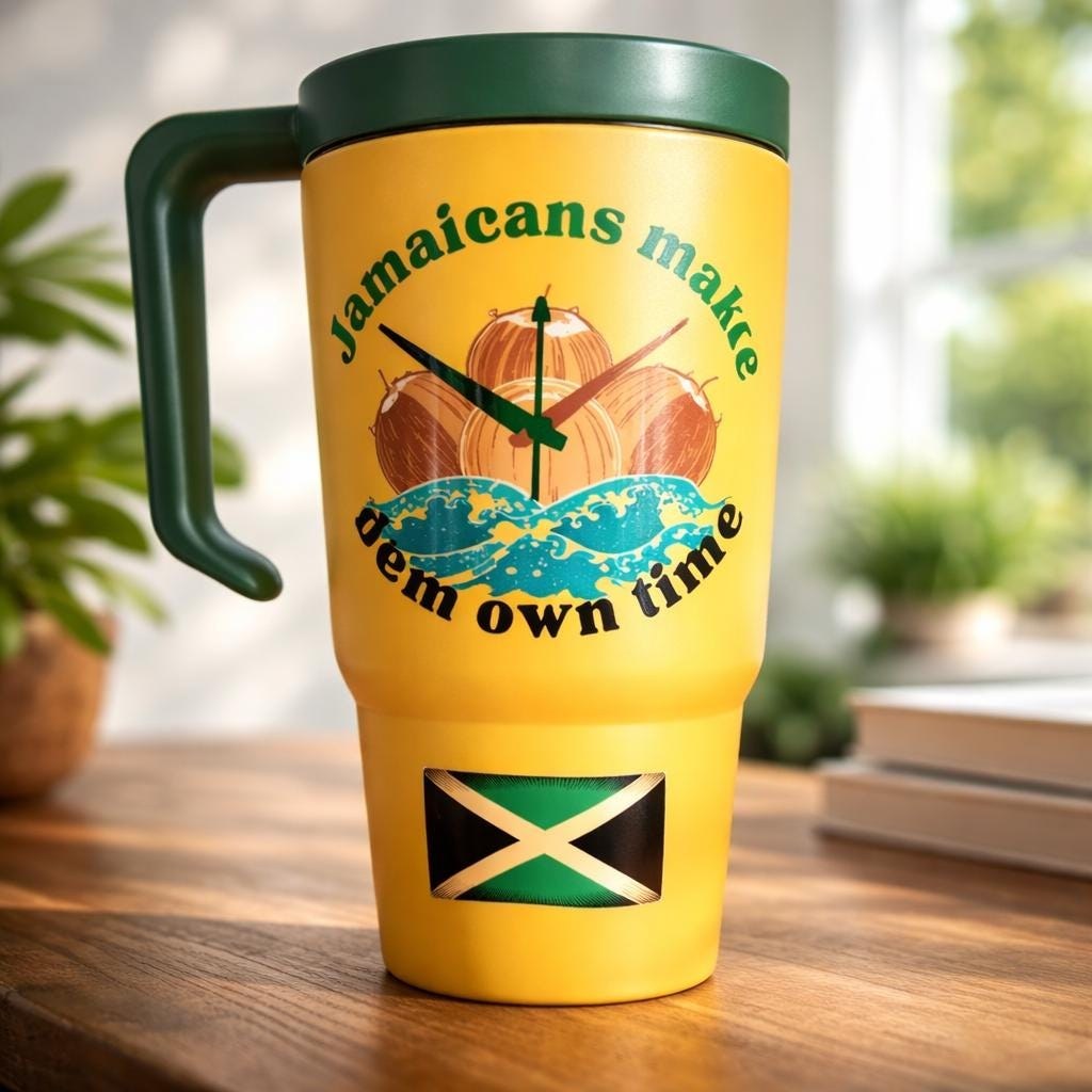 Jamaica Flag Insulated Tumbler, Jamaican Phrase, 30oz, view 9