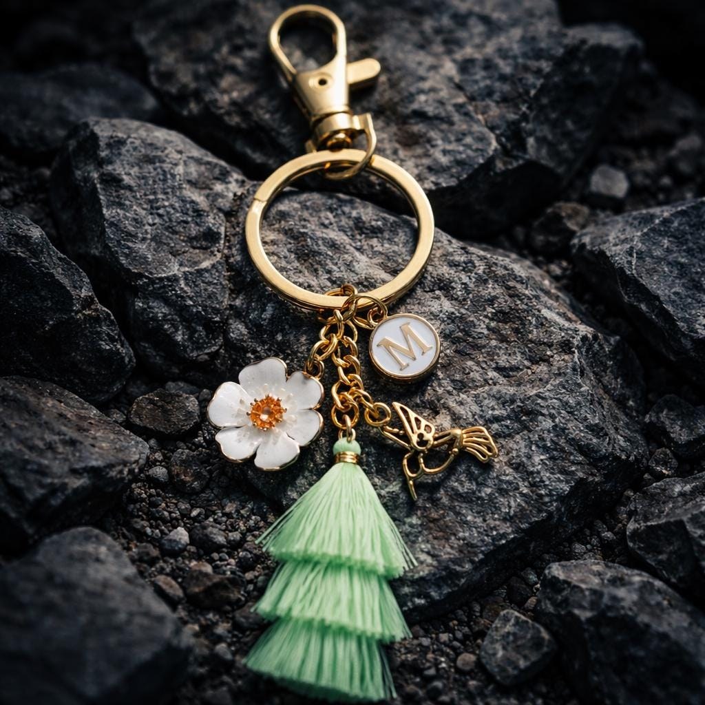 Customized Jamaican Keychain with Charms, view 4