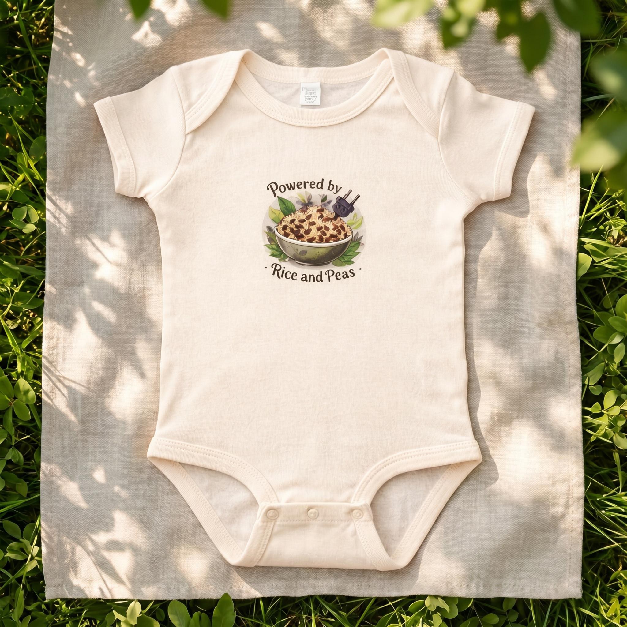 Baby Bodysuit, Foodie Shirt, Rice and Peas, Cultural Humor Baby Clothes, Jamaican Tee