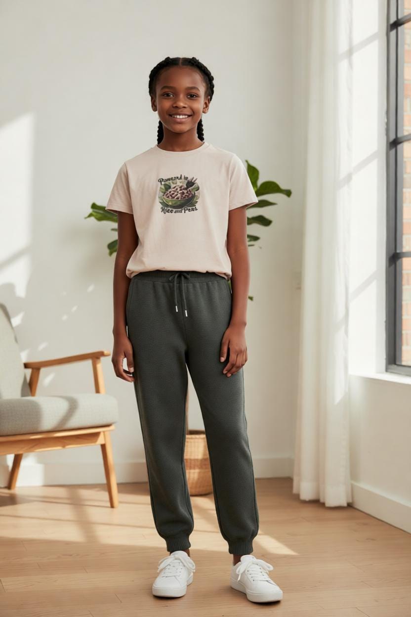 Kids Foodie Shirt, Rice and Peas, Cultural Humor T- Shirt, Jamaica Tee, view 4