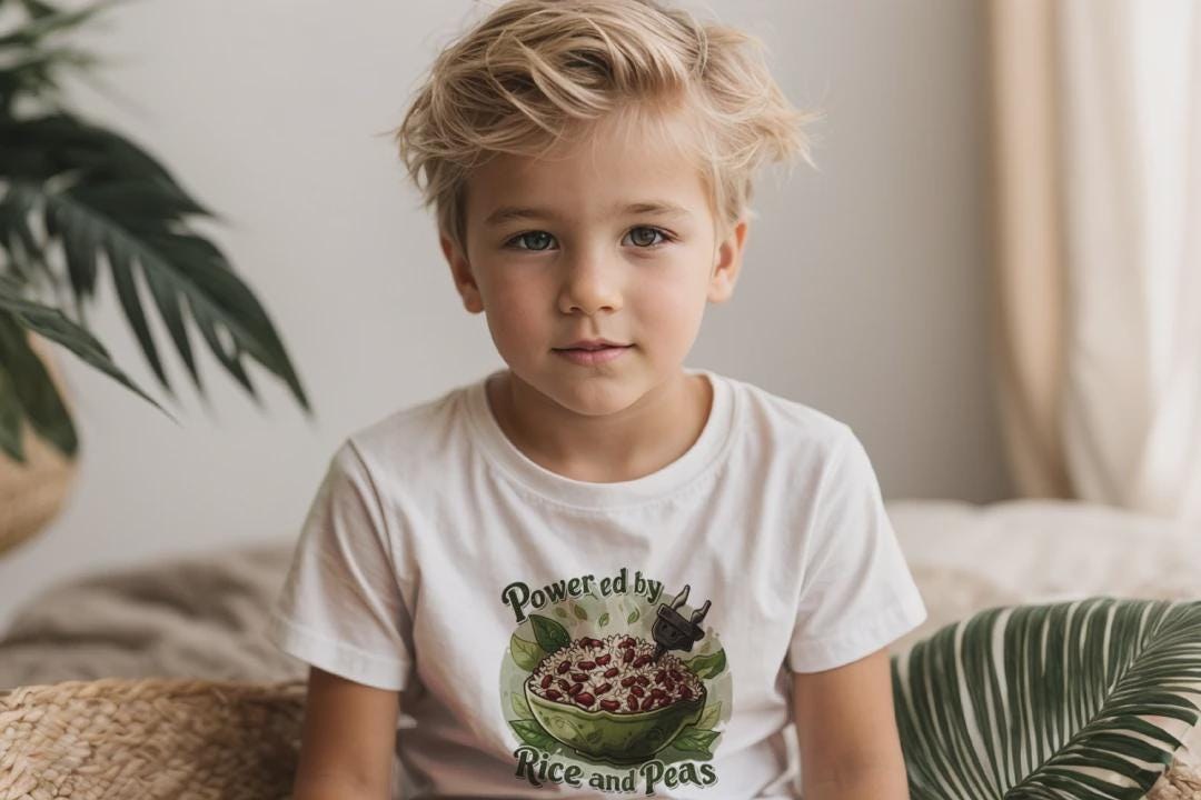 Kids Foodie Shirt, Rice and Peas, Cultural Humor T- Shirt, Jamaica Tee, view 6
