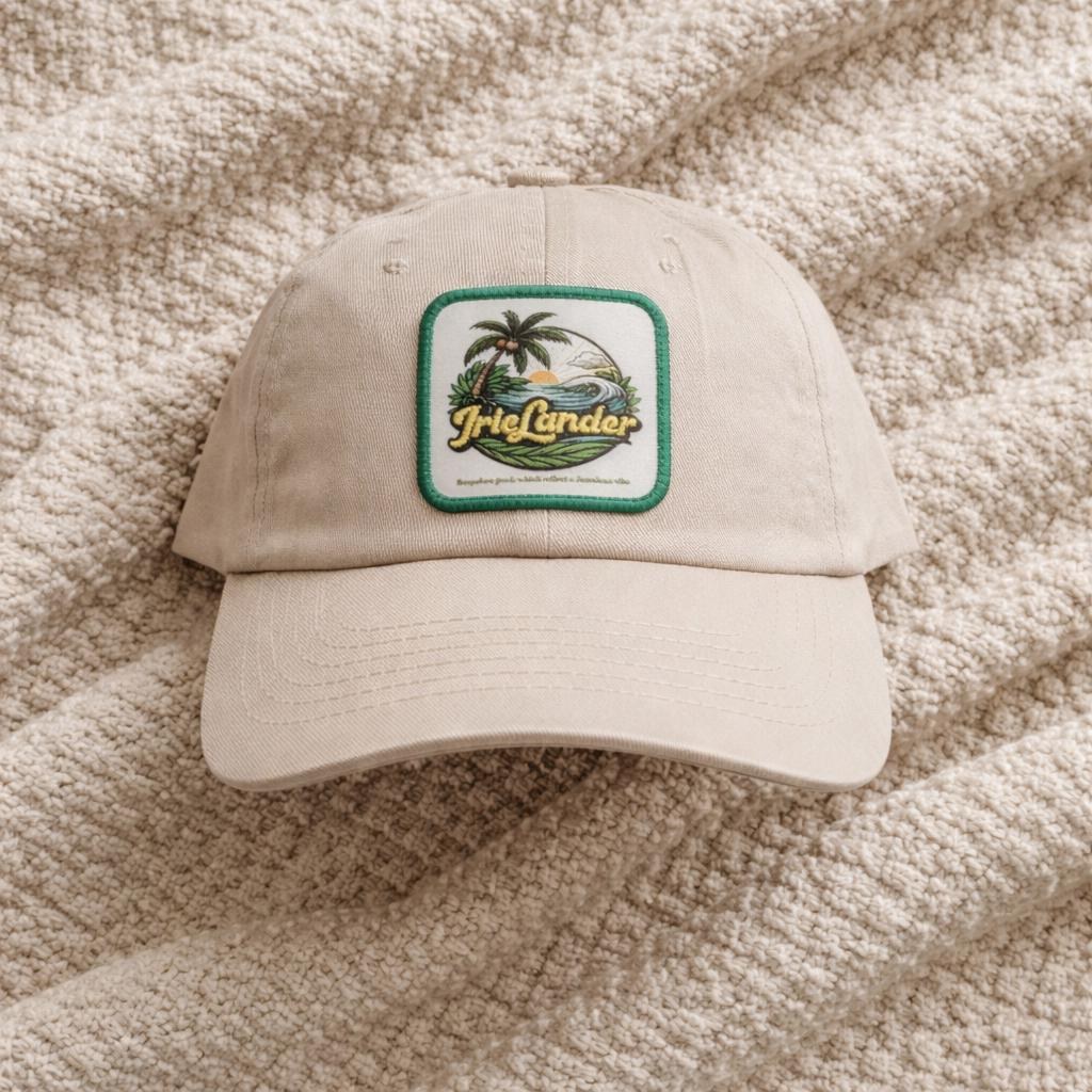 Jamaica inspired Khaki Bio-Washed Classic Dad Hat, view 2