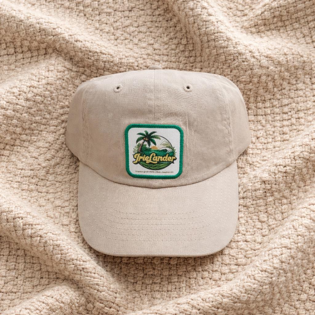 Jamaica inspired Khaki Bio-Washed Classic Dad Hat, view 3
