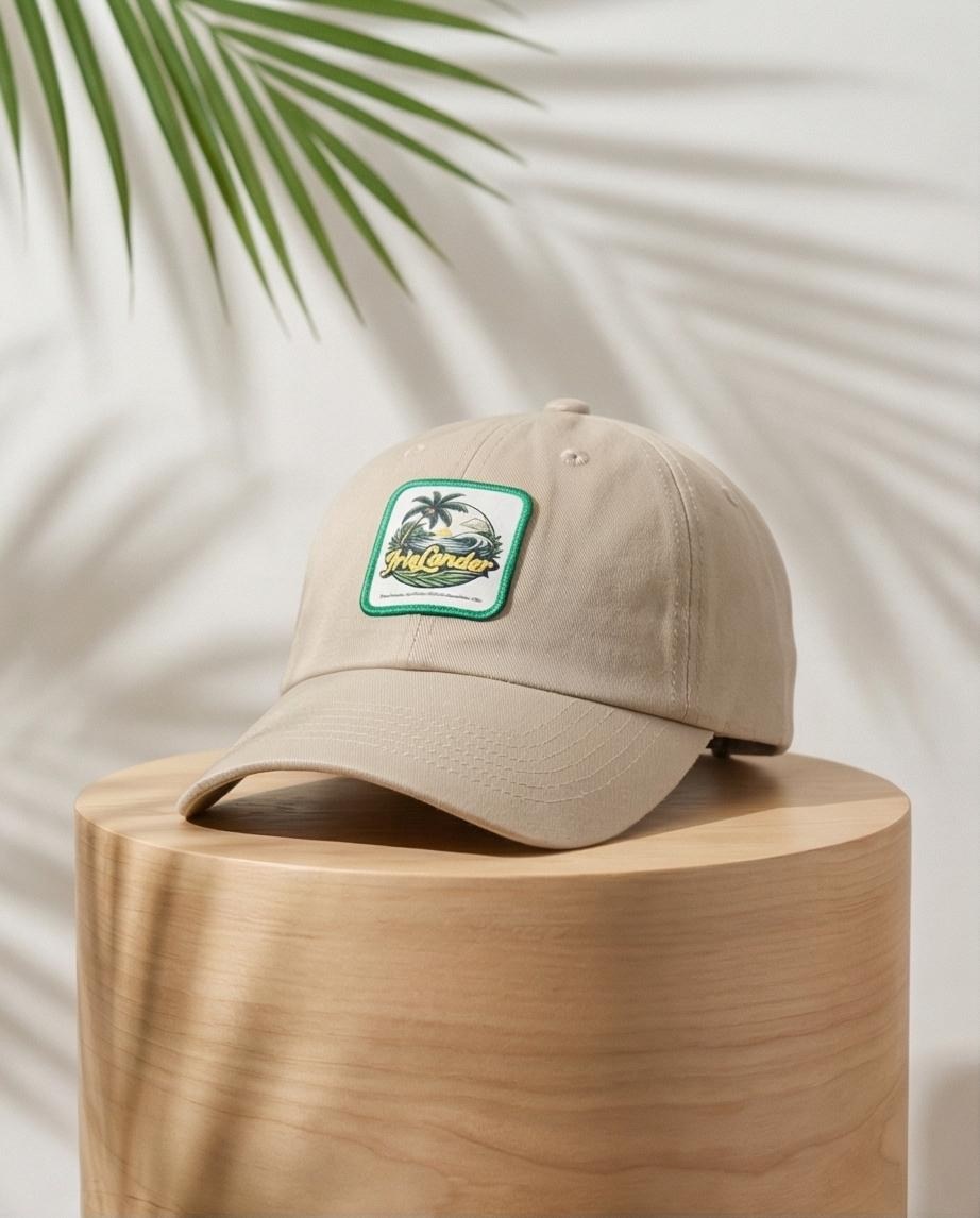 Jamaica inspired Khaki Bio-Washed Classic Dad Hat, view 5